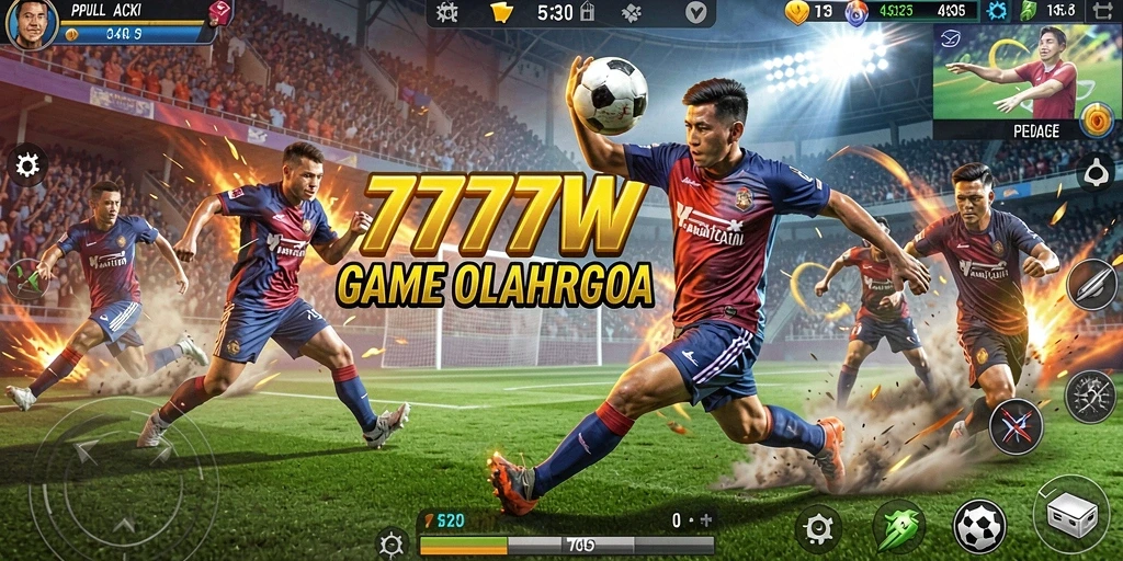 Tampilan gameplay seru di 7777W dengan aksi olahraga mendebarkan.