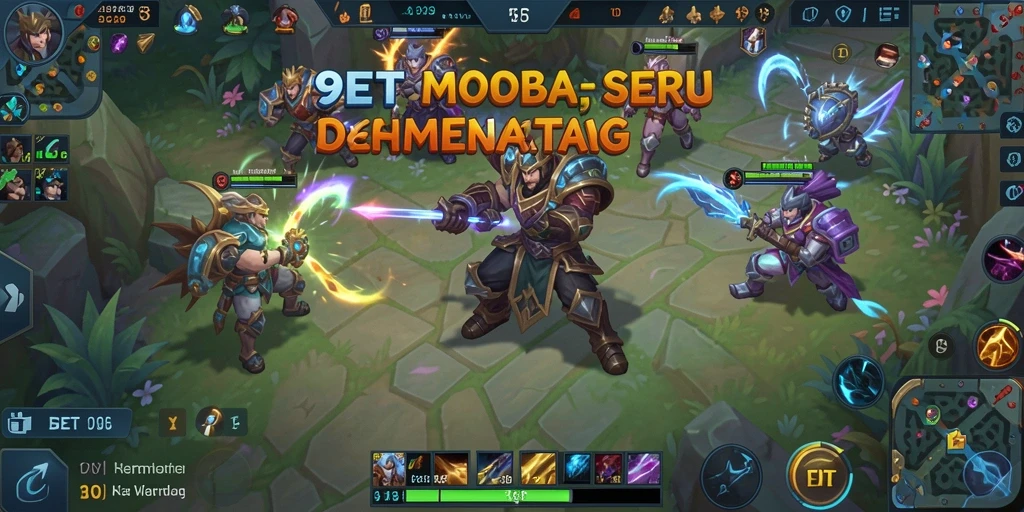 Tampilan gameplay seru dari 9ET dengan berbagai karakter unik.