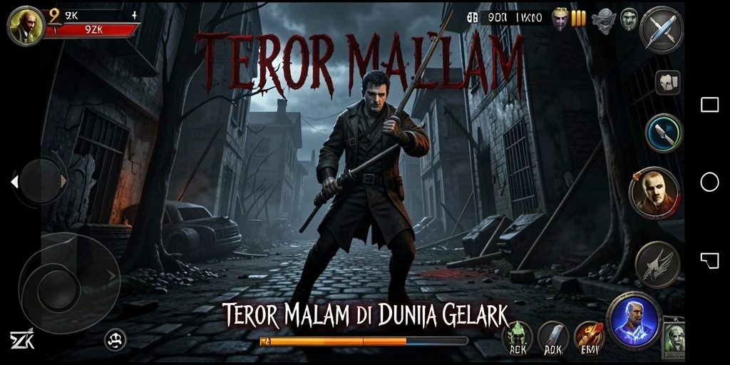 Tampilan gameplay 9ZK yang menegangkan dan menyeramkan.