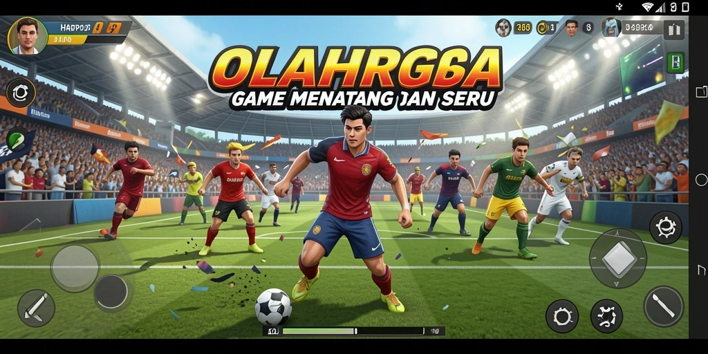Screenshot gameplay HARAPJP menunjukkan aksi olahraga yang mendebarkan.