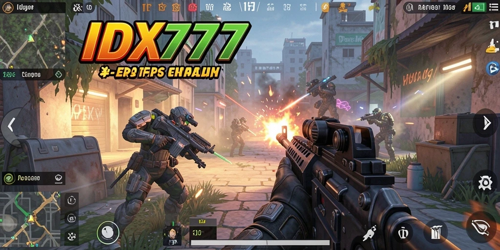 Screenshot IDX777 menampilkan aksi tembak-menembak yang intens dan grafis menawan.