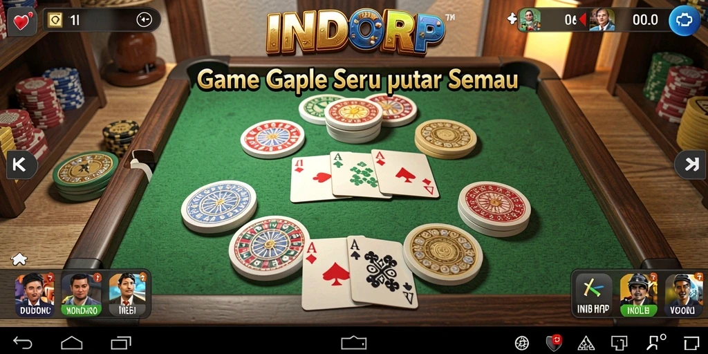 Tampilan gameplay seru INDORP dengan kartu Gaple.