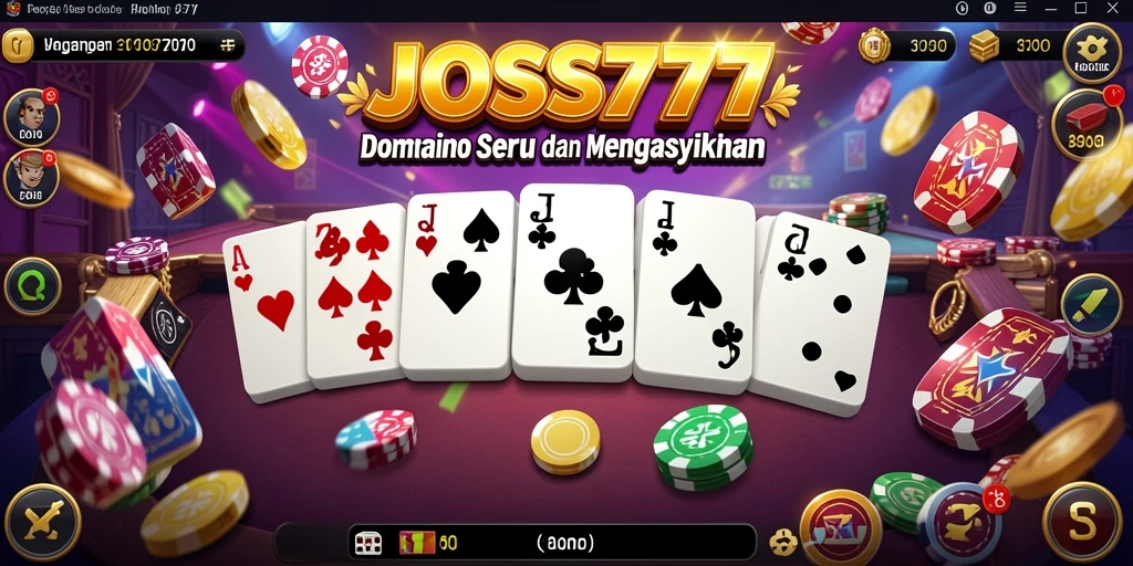 Tampilan gameplay seru JOSS777 dalam permainan Domino.