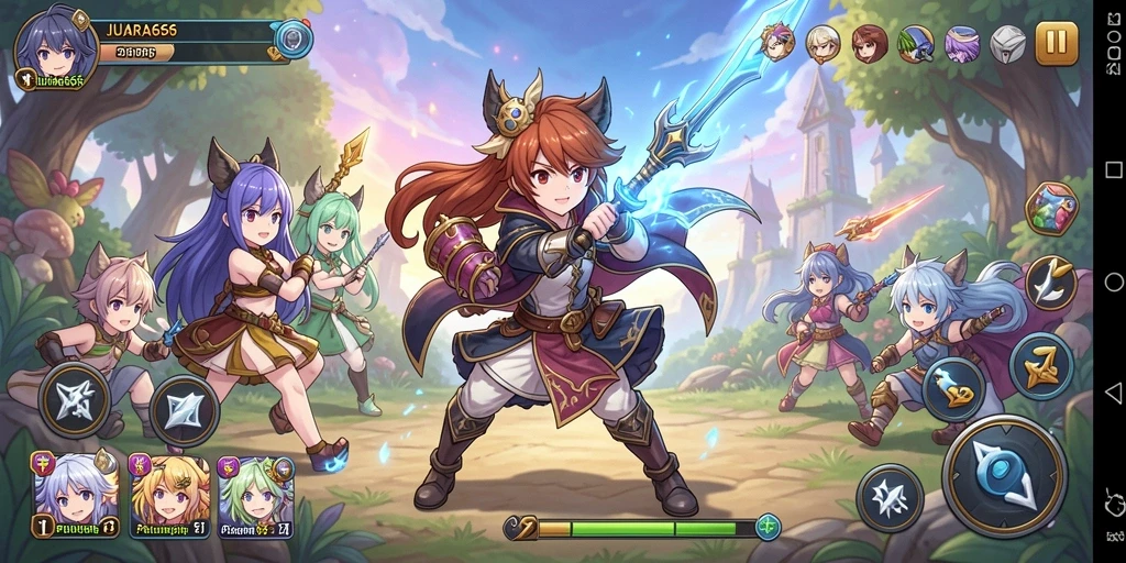 Tampilan gameplay JUARA666 yang memukau dengan karakter anime.