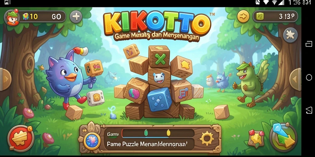 Tampilan gameplay menarik KIKOTOTO dengan tantangan Puzzle.