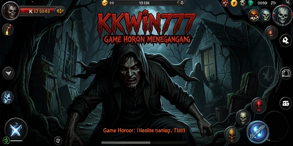 Screenshot menampilkan momen mencekam dalam gameplay horor KKWIN777.