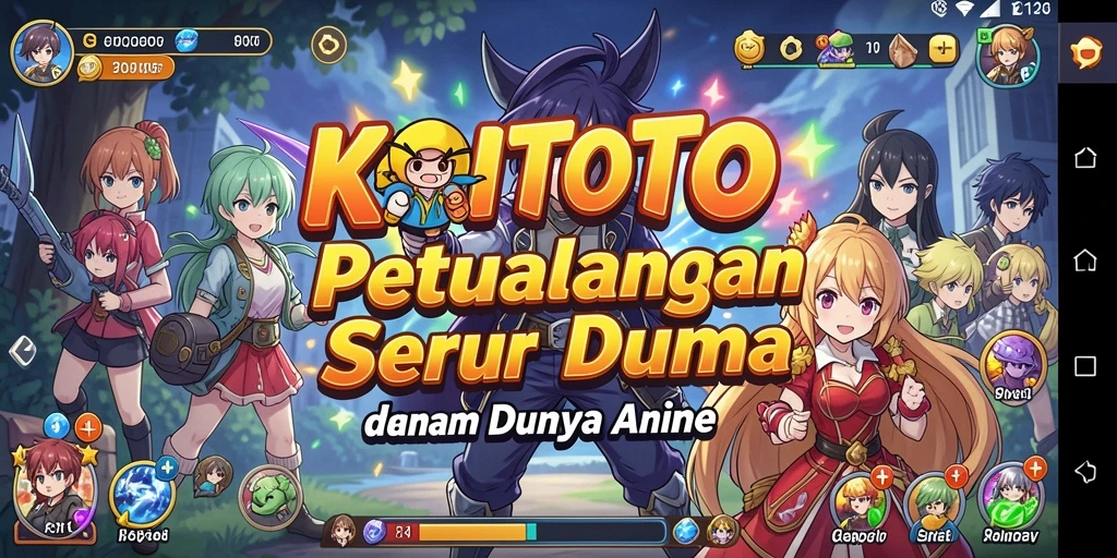 Screenshot gameplay KOITOTO dengan karakter anime yang beraksi.