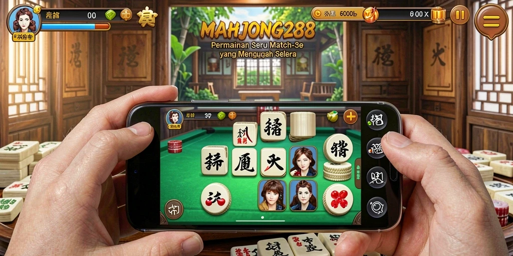 Screenshot gameplay MAHJONG288 memperlihatkan tantangan seru Match-3.