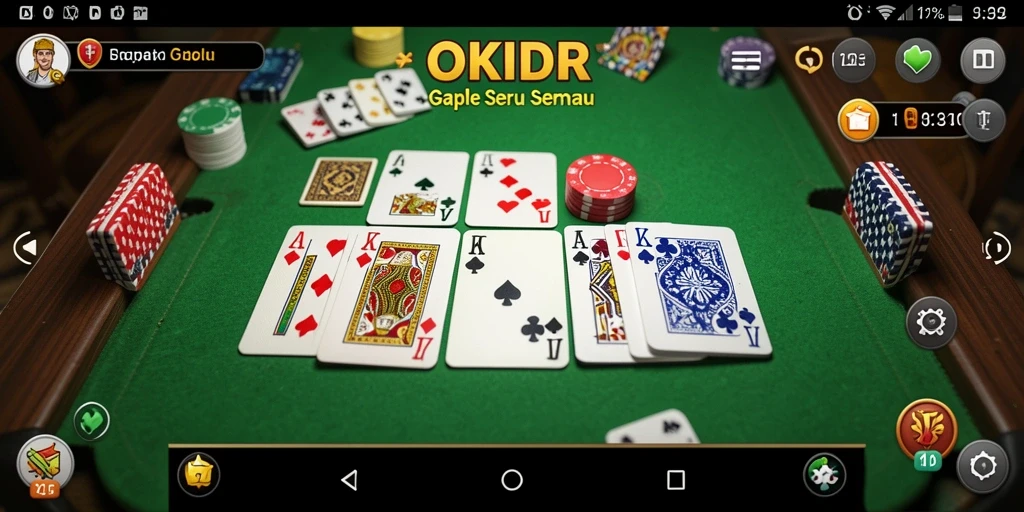 Tampilan gameplay seru dalam permainan Gaple OKIDR.