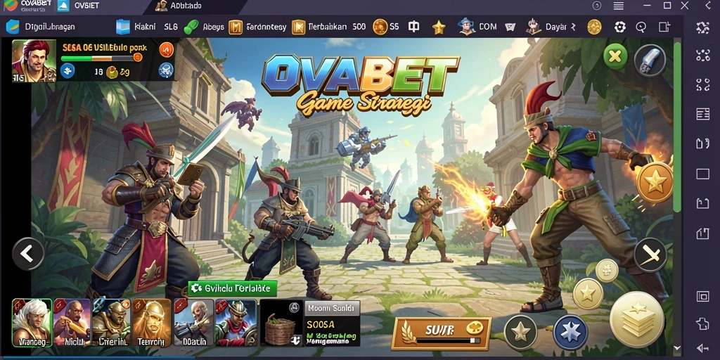 Tampilan gameplay yang intens dan strategis dalam OVABET.