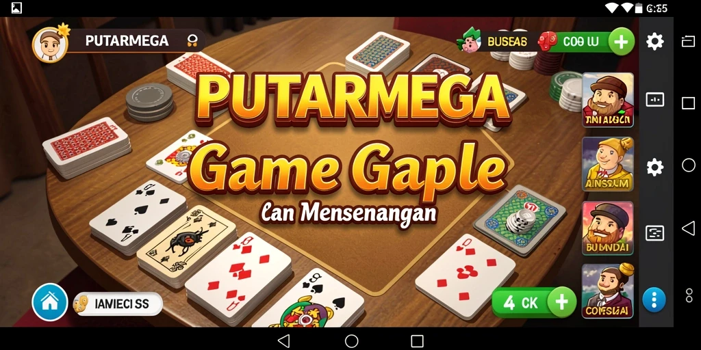 Tampilan seru gameplay Gaple di PUTARMEGA.