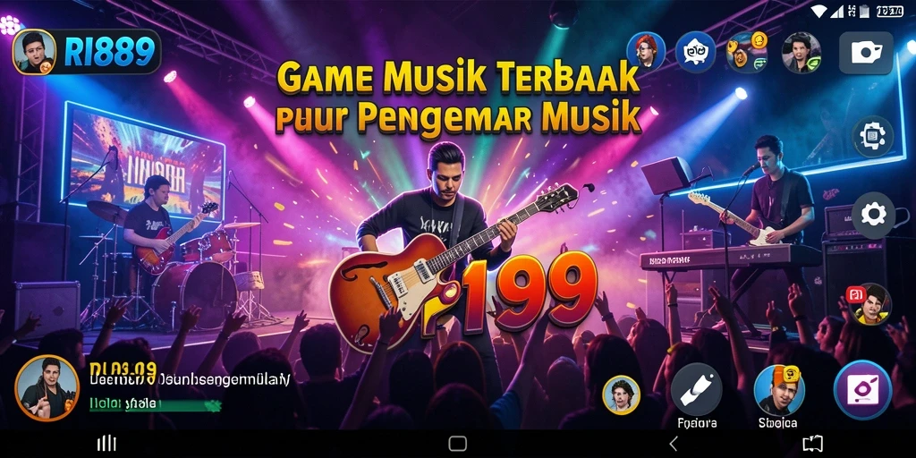 Screenshot gameplay RI889 menampilkan pemain bersenang-senang dengan musik.