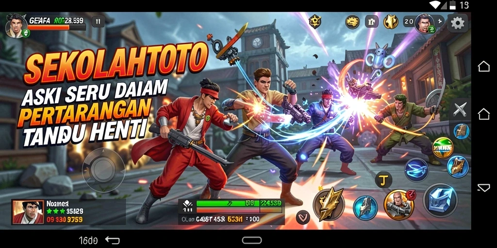 Tampilan gameplay SEKOLOHTOTO dalam pertempuran super seru.