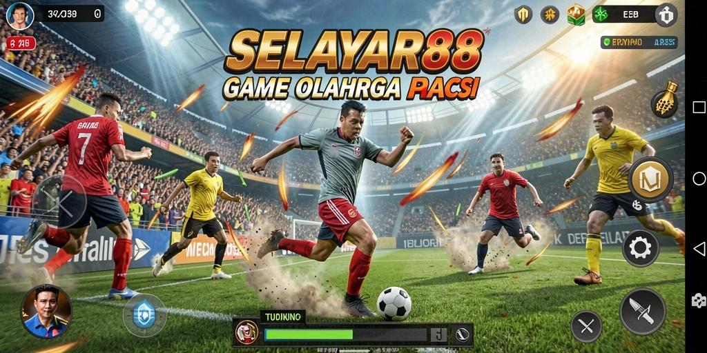 Tampilan menyenangkan dalam gameplay olahraga interaktif.