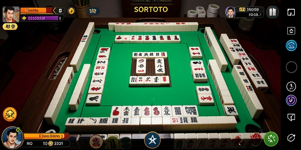 Screenshot gameplay SORTOTO menampilkan aksi seru permainan Mahjong.