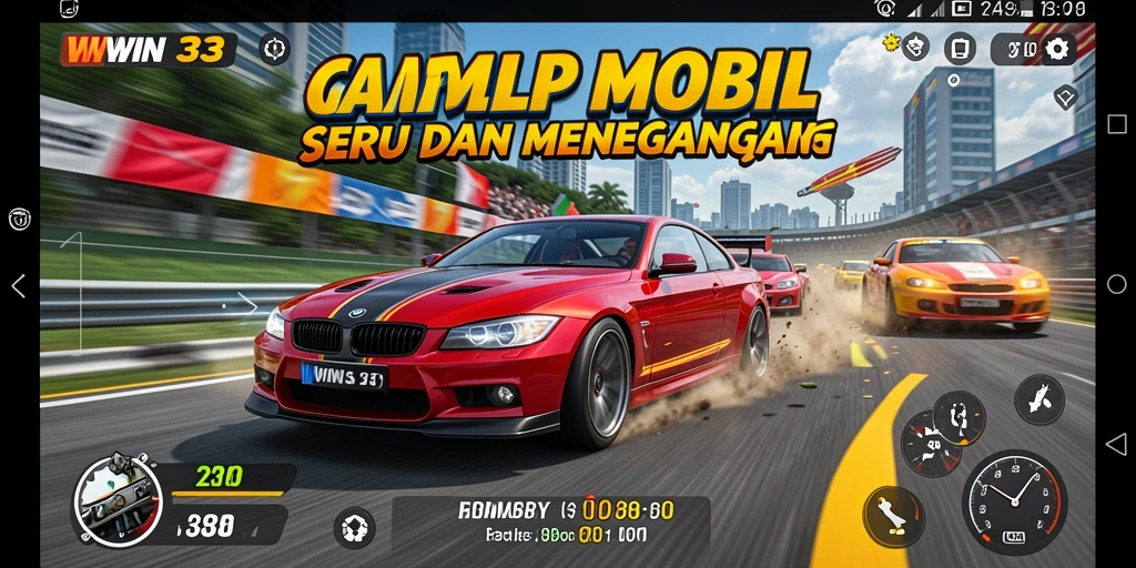 Tampilan gameplay balap di WIN33 yang mendebarkan dan seru.