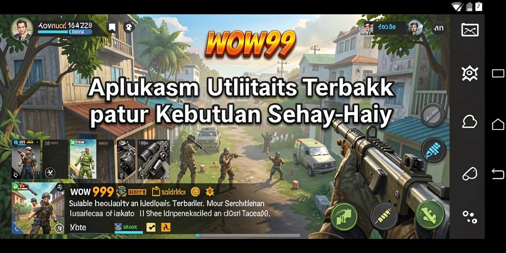 Tampilan menarik dari antarmuka WOW99 untuk aplikasi Utility.